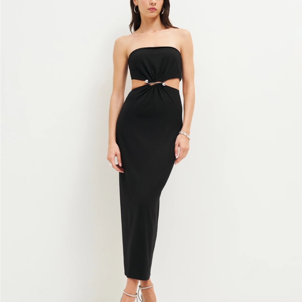 Reformation Amaia knit strapless dress black size small